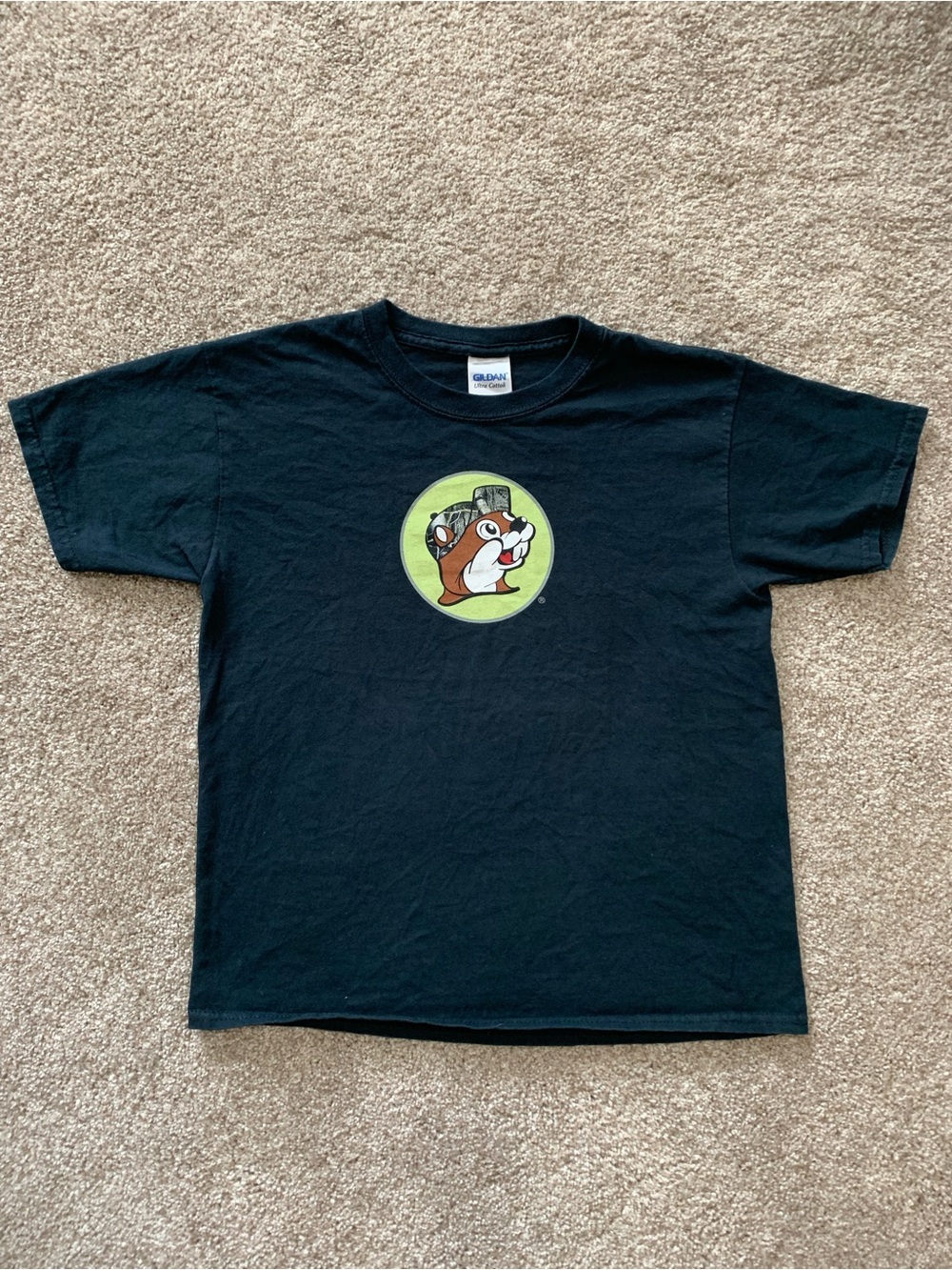 Buc-ee’s Beaver Youth Camo Camouflage Always in Season Black T-shirt Medium